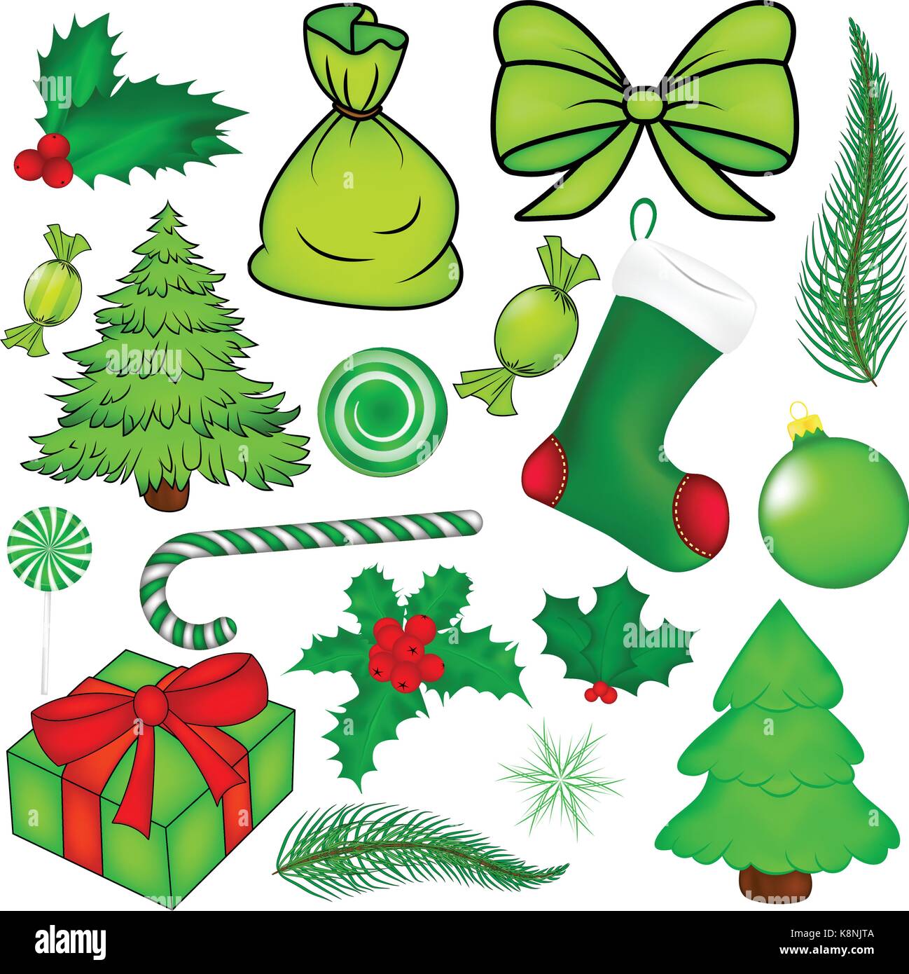 Christmas vector symbol set, icon design. Winter illustration isolated ...