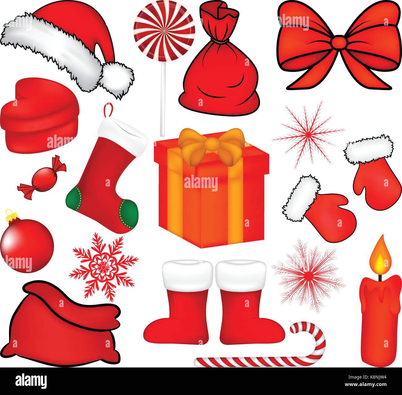Christmas icon set, symbol, design. Winter vector illustration isolated ...