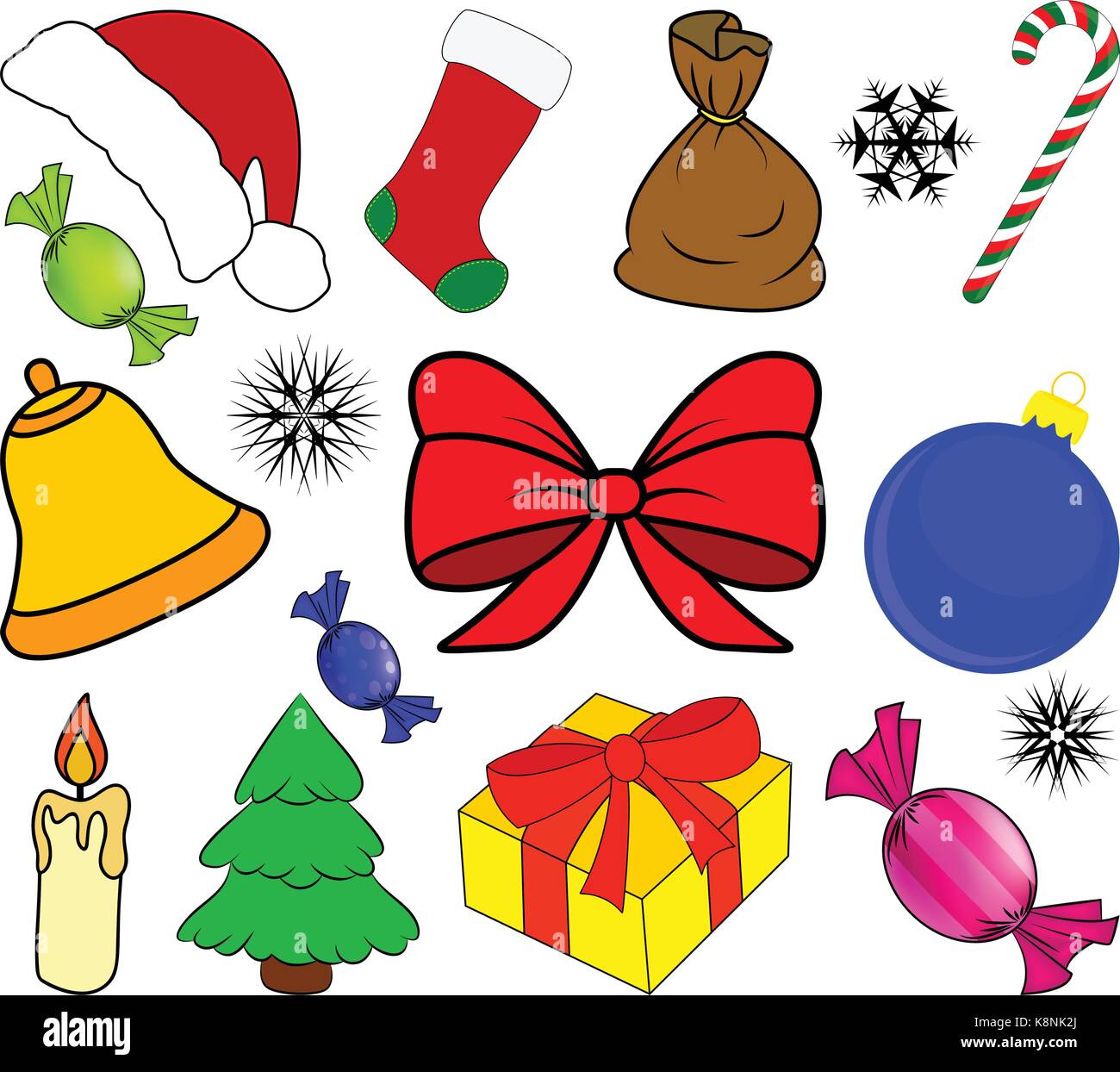 Christmas icon set, symbol, design. Winter vector illustration isolated ...