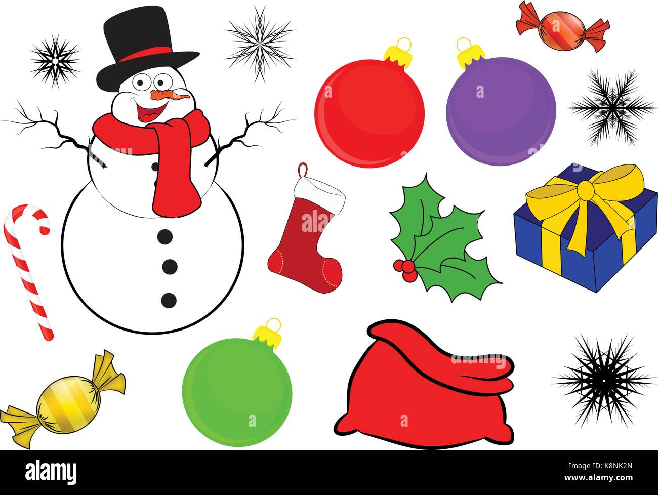 Christmas icon set, symbol, design. Winter vector illustration isolated ...