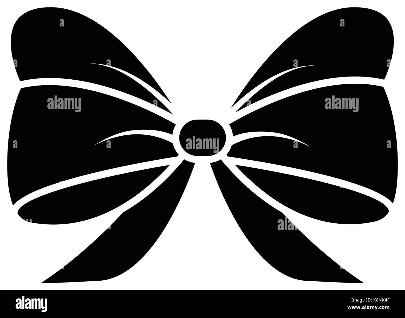 ribbon bow silhouette for christmas present symbol design. Vector