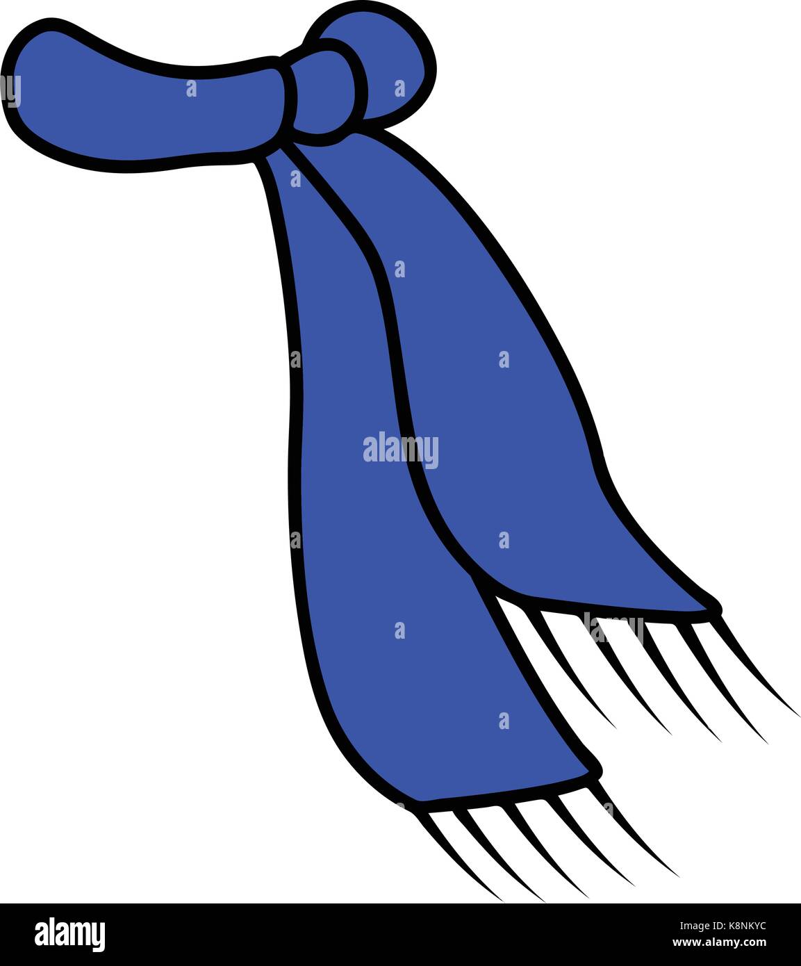 blue scarf icon, winter wool symbol, design. vector illustration