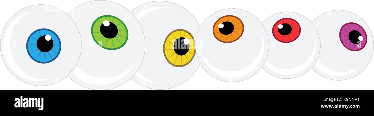 Halloween eyeball vector background. Colorful cartoon pupil, eye ...