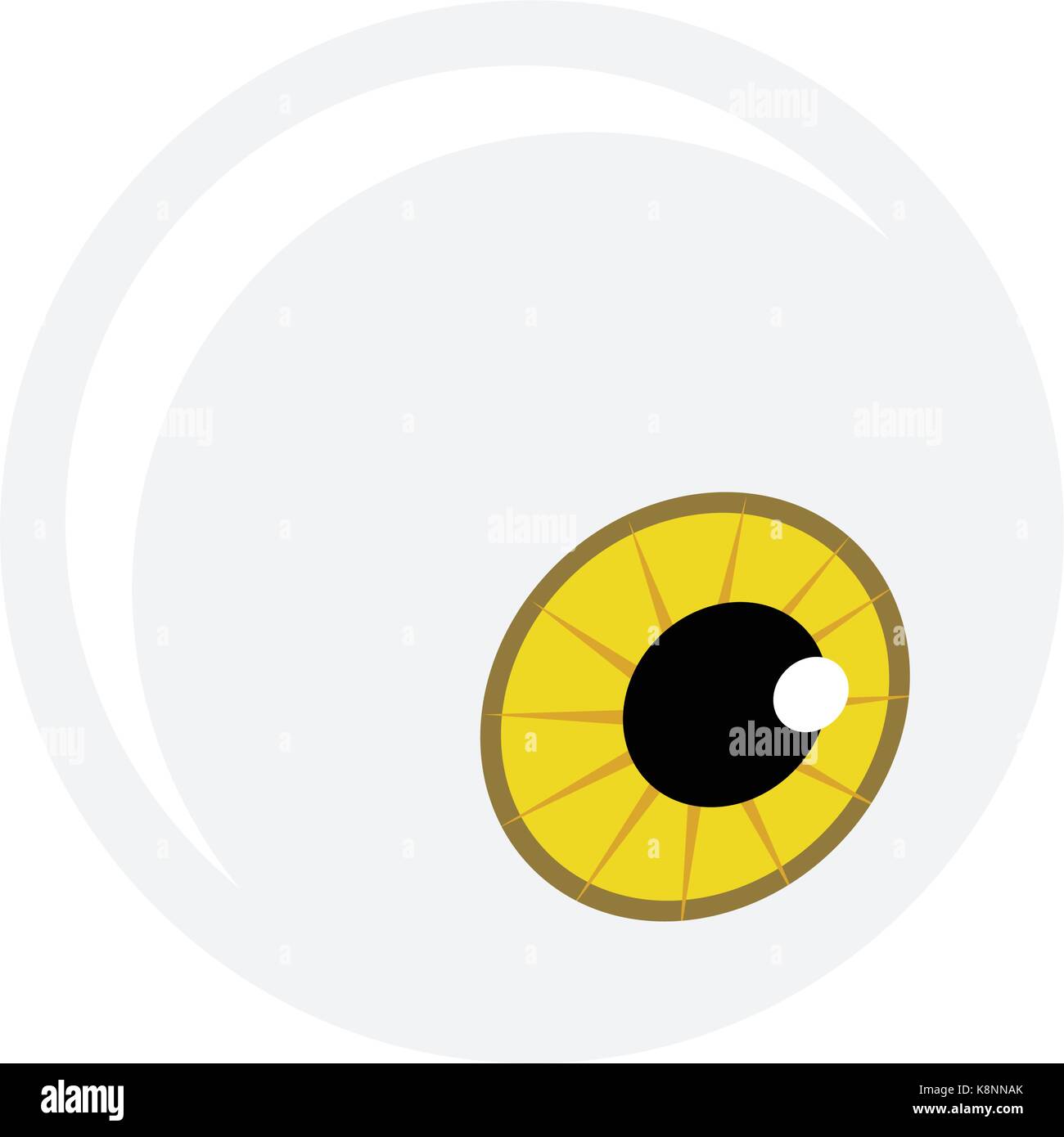 Halloween eyeball vector symbol. Yellow cartoon pupil eye illustration