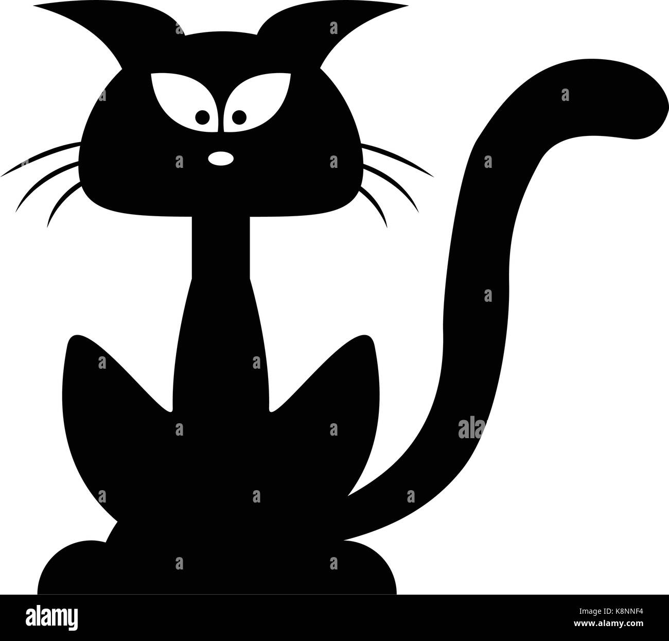 Halloween Black Cat Vector Silhouette Cartoon Clipart Illustration ...