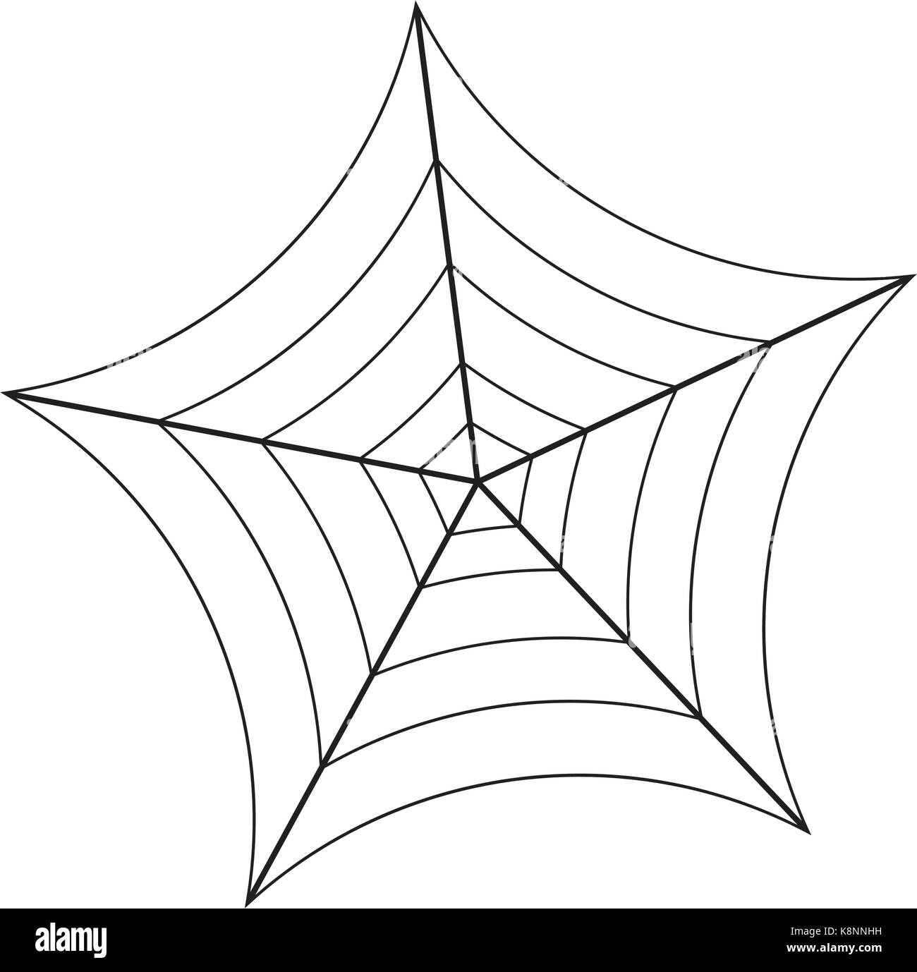 Halloween spider web, cobweb symbol, icon. vector illustration isolated on white background. Stock Vector