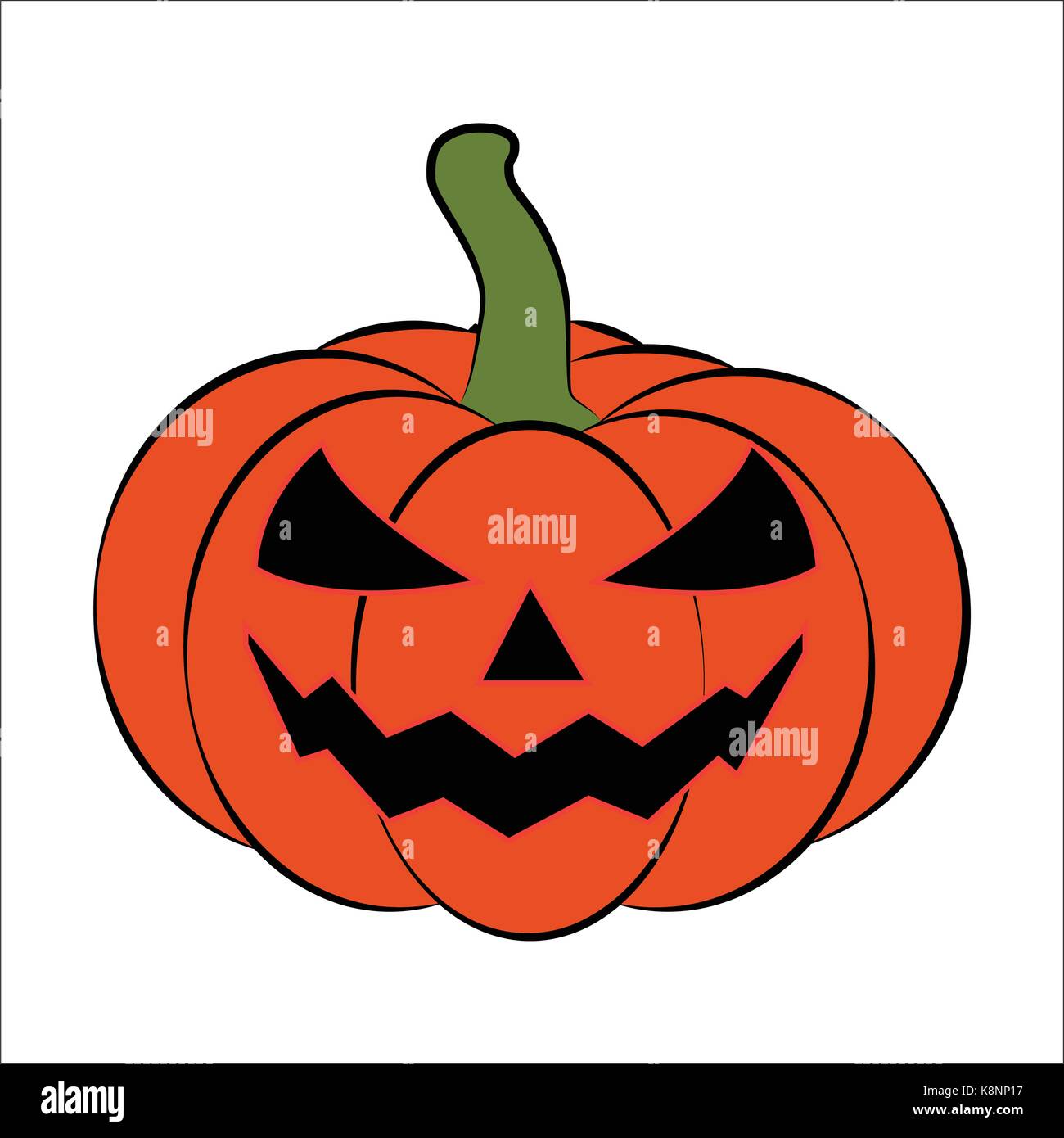 Halloween pumpkin vector illustration, Jack O Lantern isolated on white ...