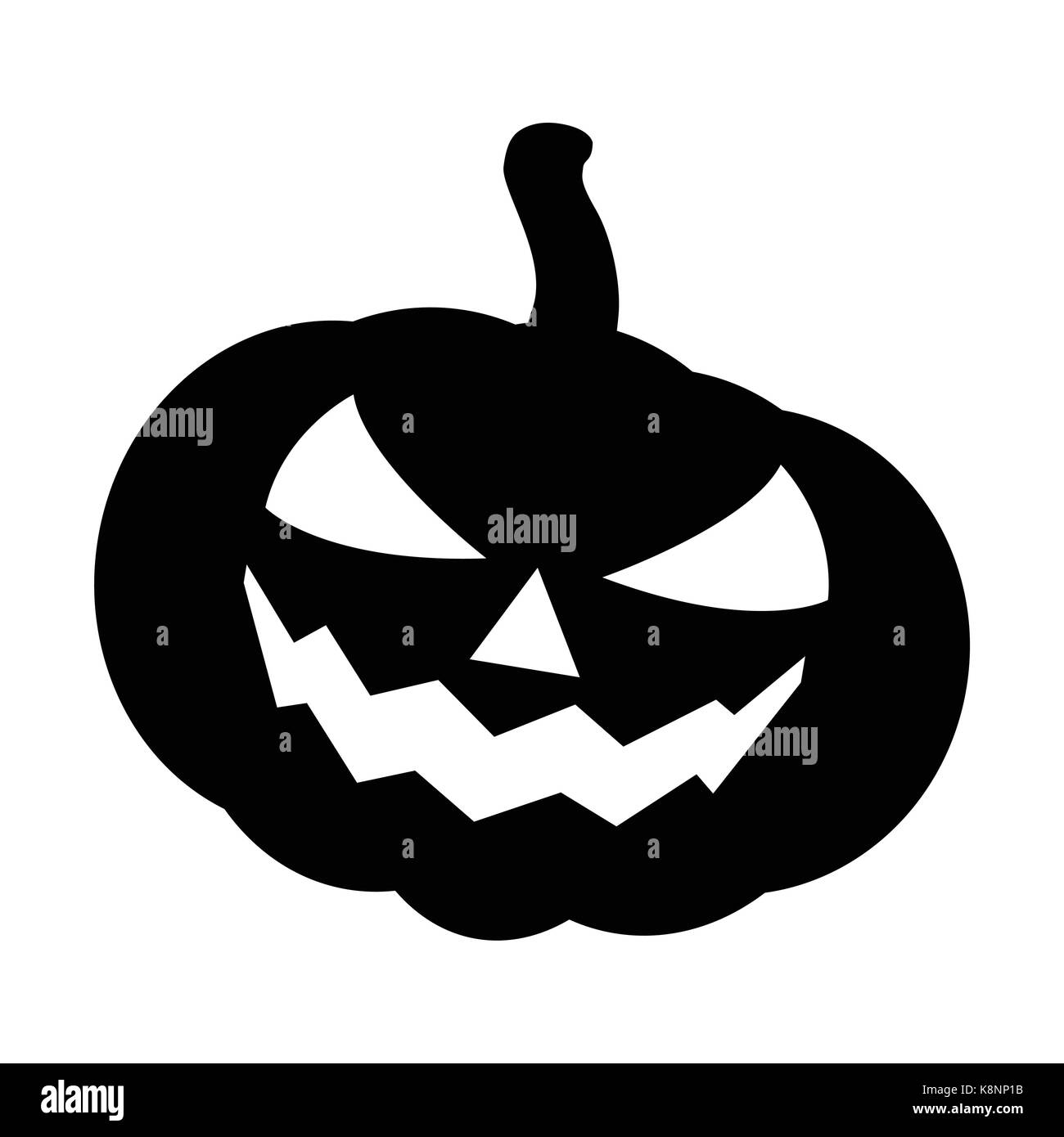 Halloween pumpkin silhouette vector illustration, Jack O Lantern ...