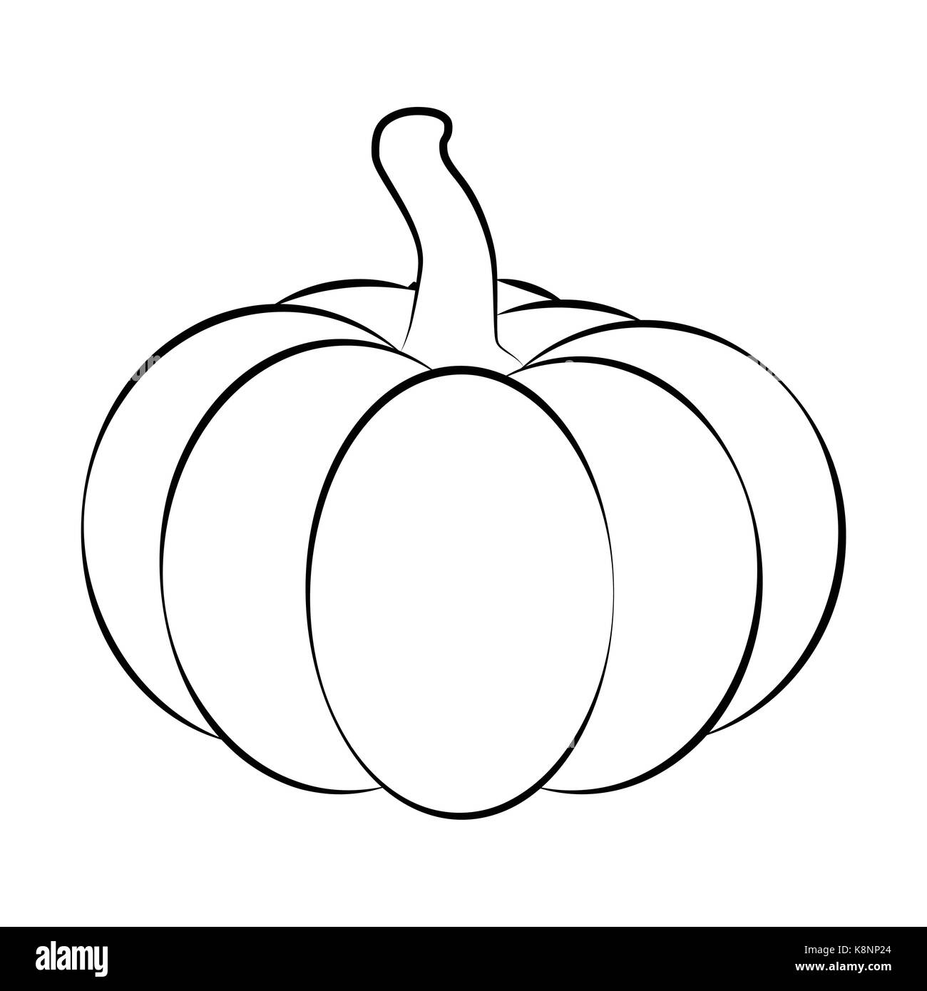 Halloween pumpkin outline, contour vector illustration isolated on ...