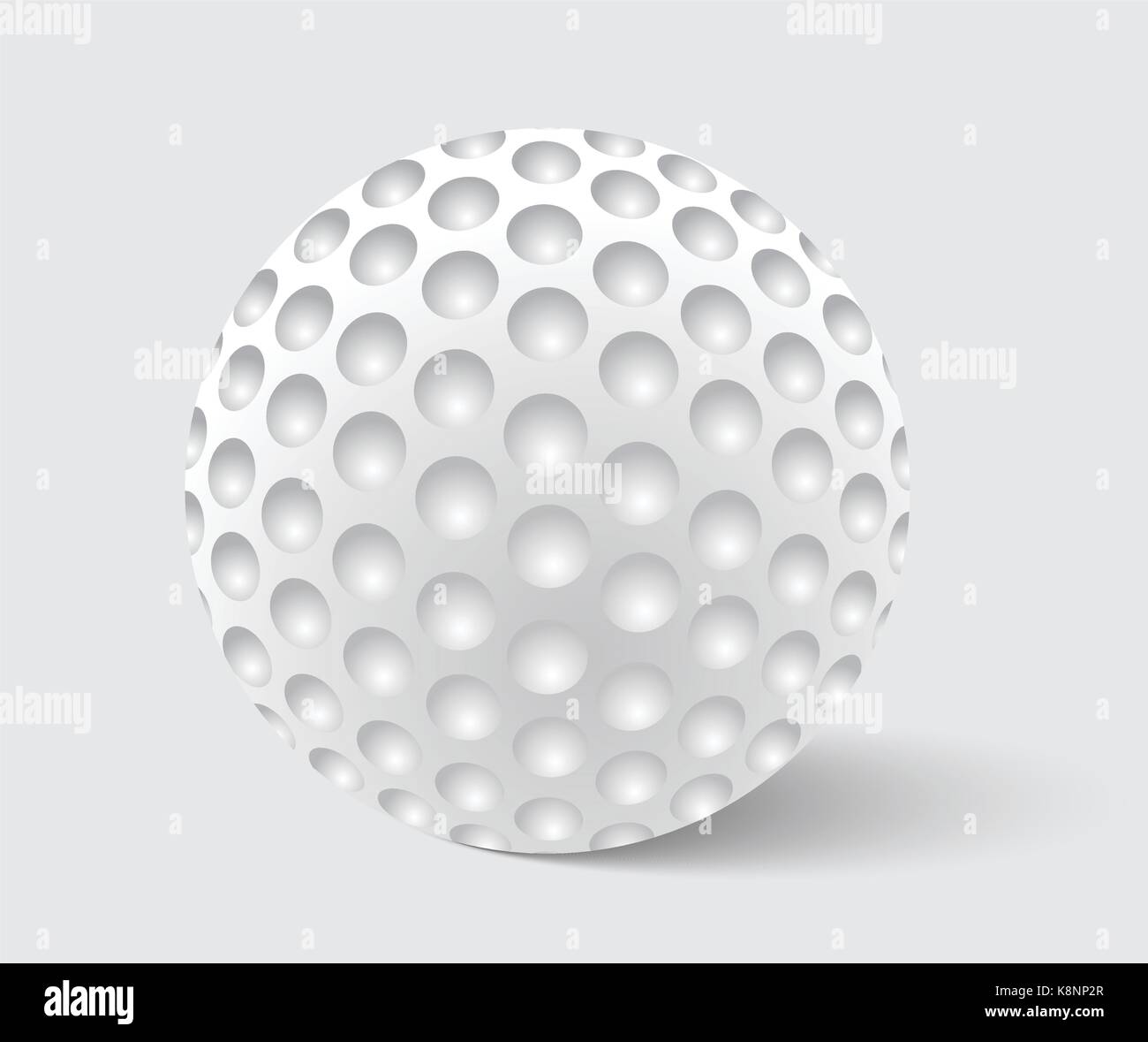 Golf ball realistic vector. Image of single golf equipment, ball illustration isolated on grey background with shadow Stock Vector