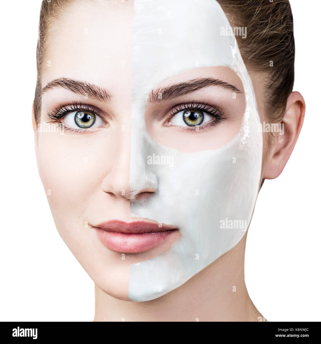 Young woman with facial mask Stock Photo Alamy