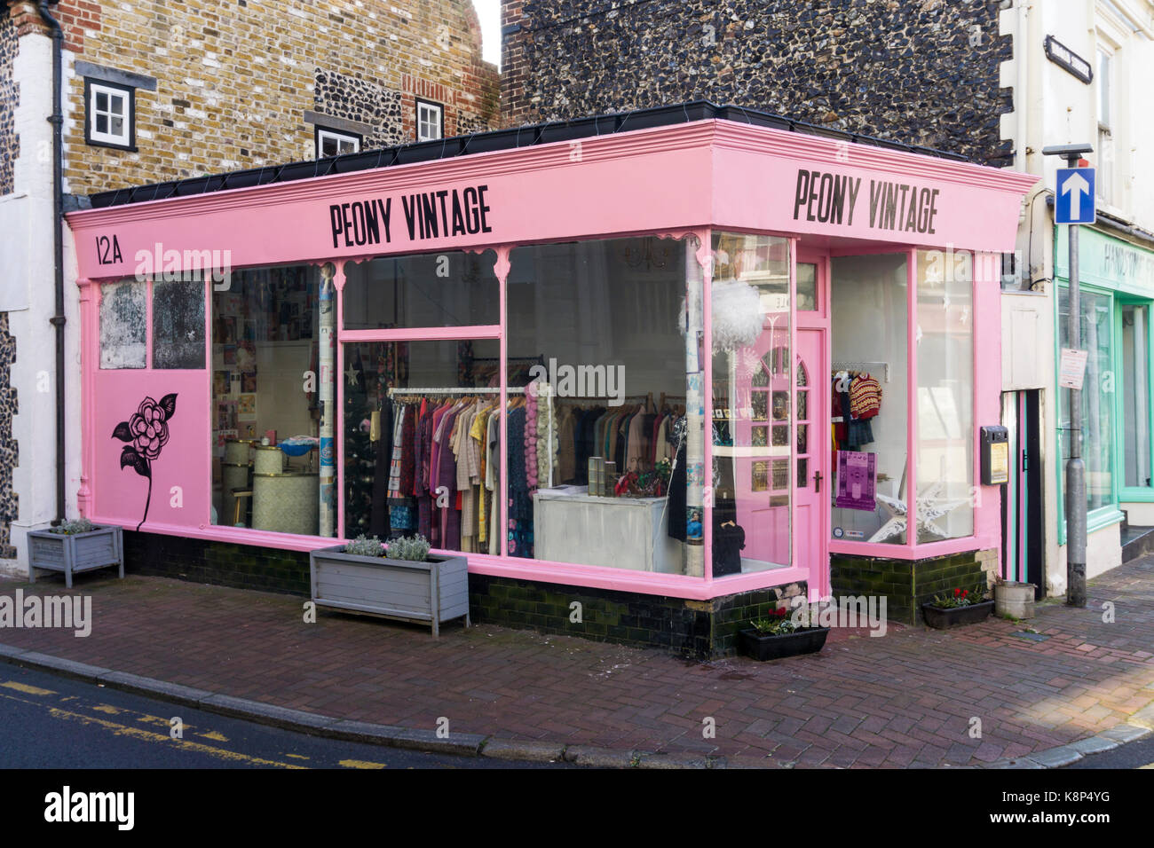 Peony Vintage clothing shop in Margate old town, Kent Stock Photo