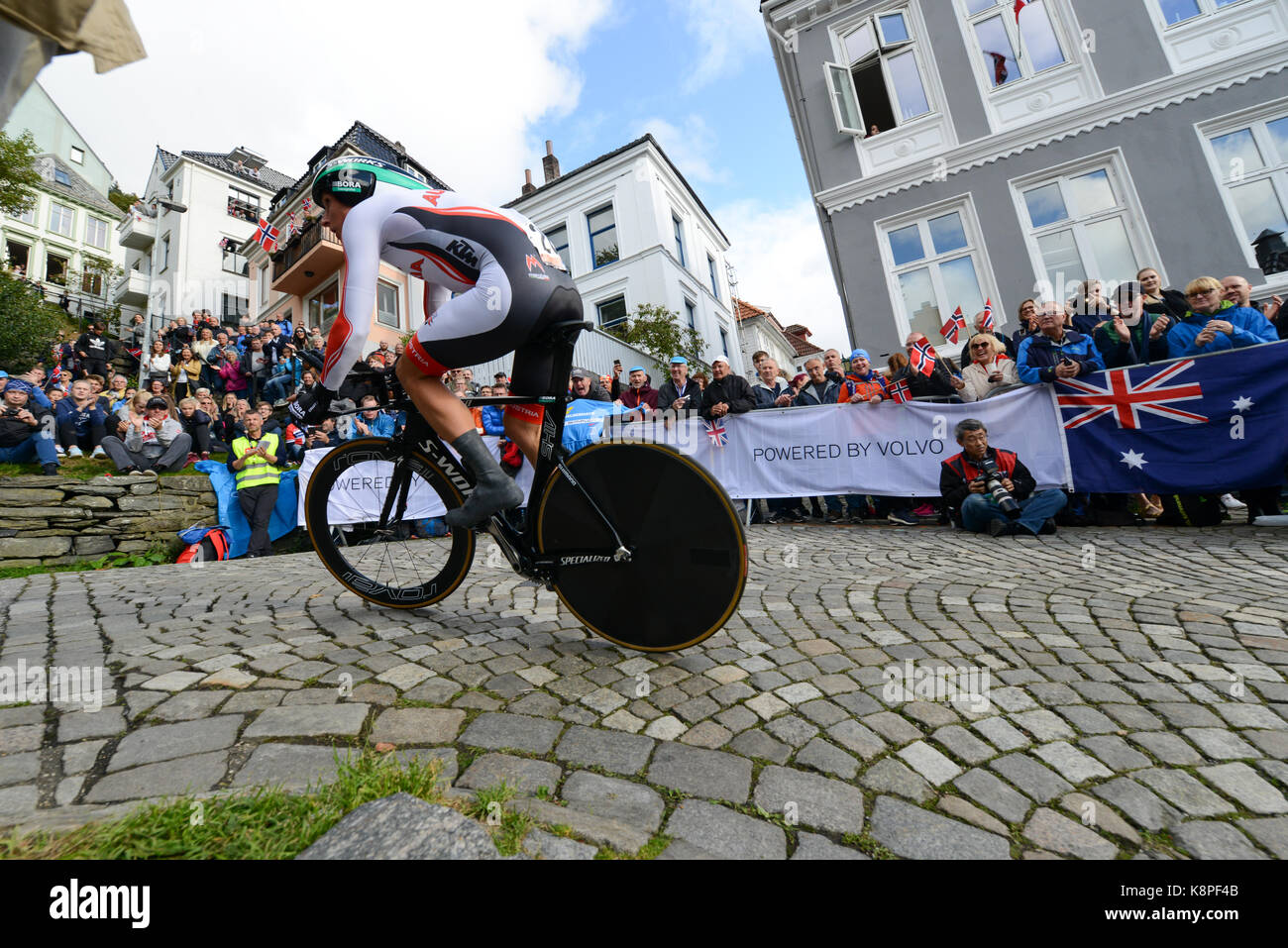 Bergen, Norway. 20th Sep, 2017. Lukas POSTLBERGER of Austria finished 46th in the Mens Elite Time Trial in Bergen, Norway at the Cycling World Championship. Credit: Kjell Eirik Irgens Henanger/Alamy Live News Stock Photo