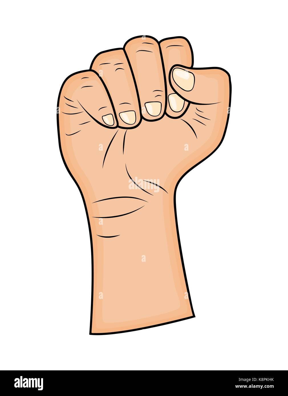 Fist, Hand gesture vector - realistic cartoon illustration. Picture  isolated on white background Stock Vector Image & Art - Alamy