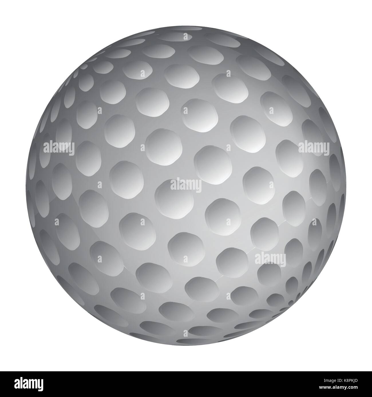 Golfball realistic vector. Image of single golf equipment, ball illustration isolated on white background. Stock Vector