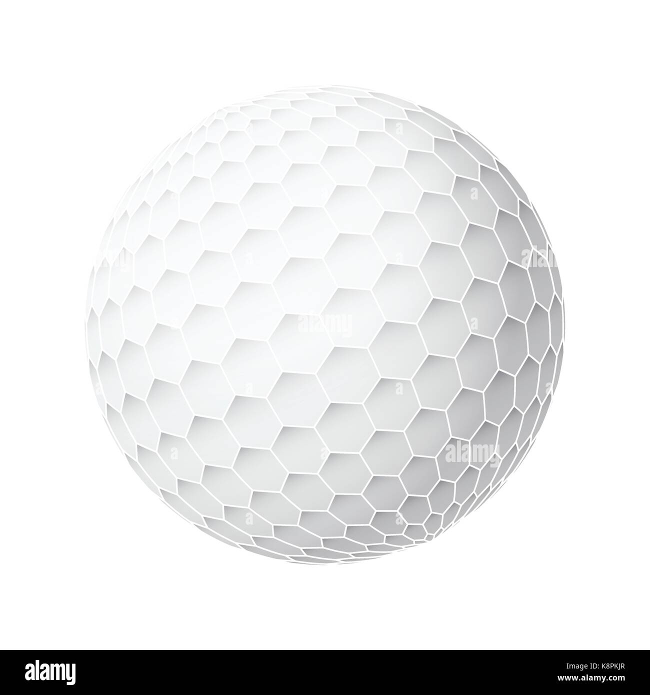 Golfball realistic vector. Image of single golf equipment, ball illustration isolated on white background. Stock Vector
