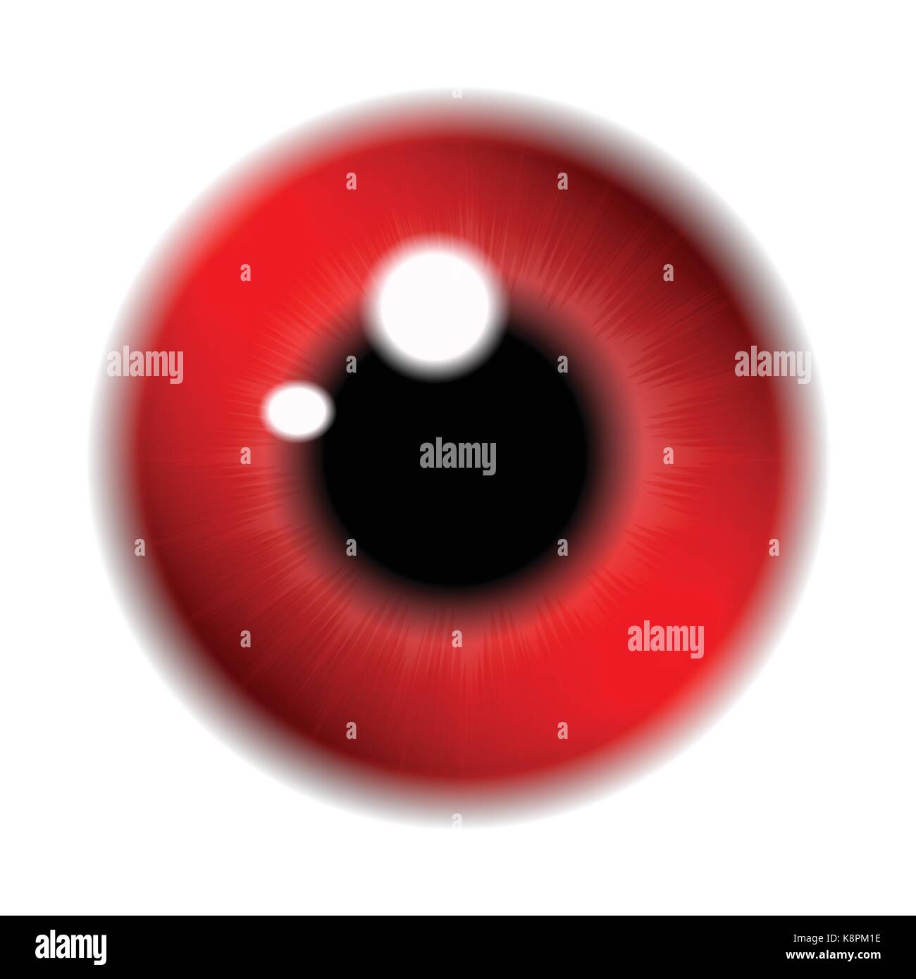 Image of red pupil of the eye, eye ball, iris eye. Realistic vector ...