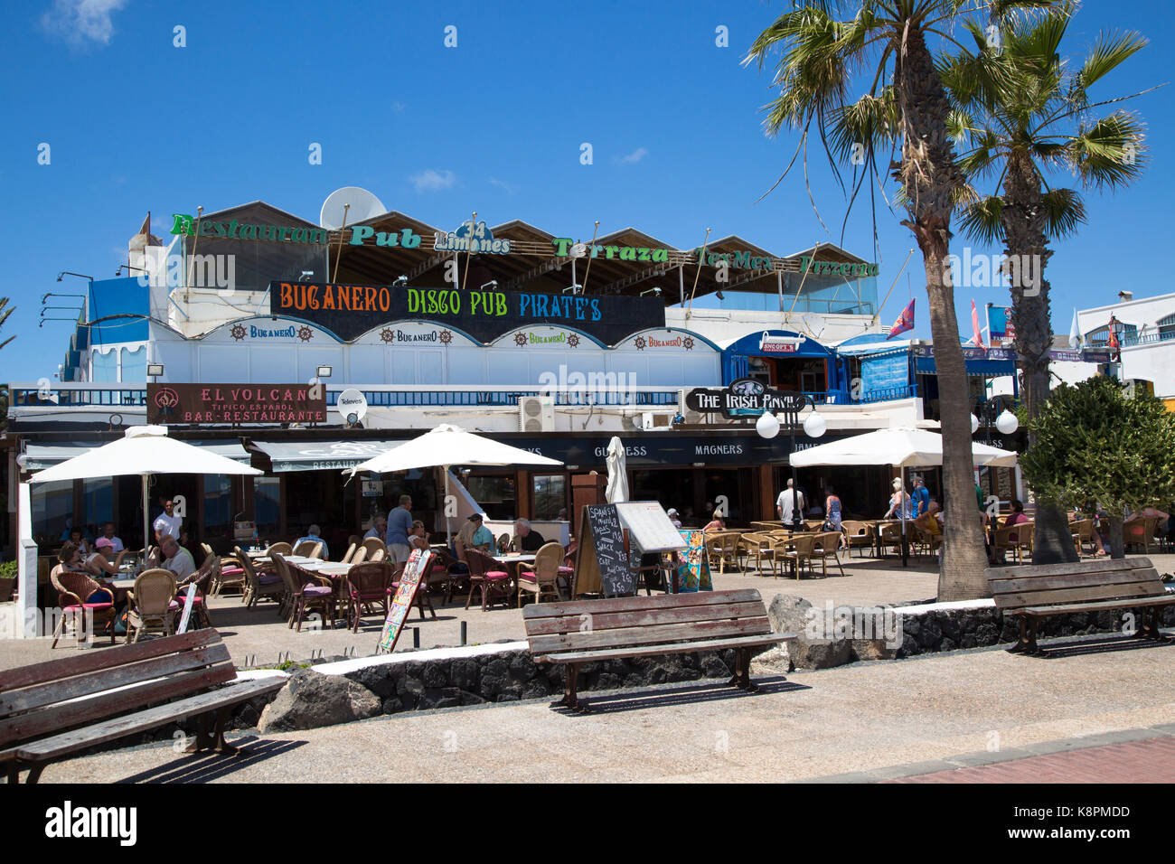 Bars and discos in resort of Playa Blanca, Lanzarote, Canary Islands