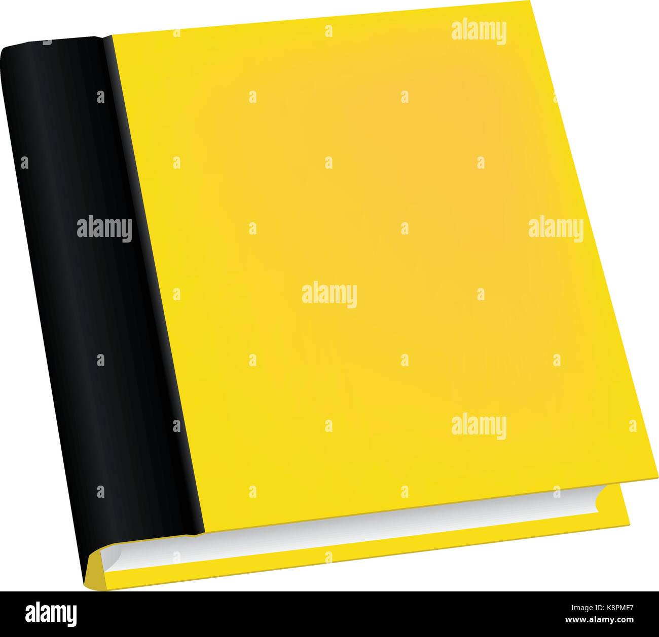 Vector illustration of realistic yellow book isolated on white