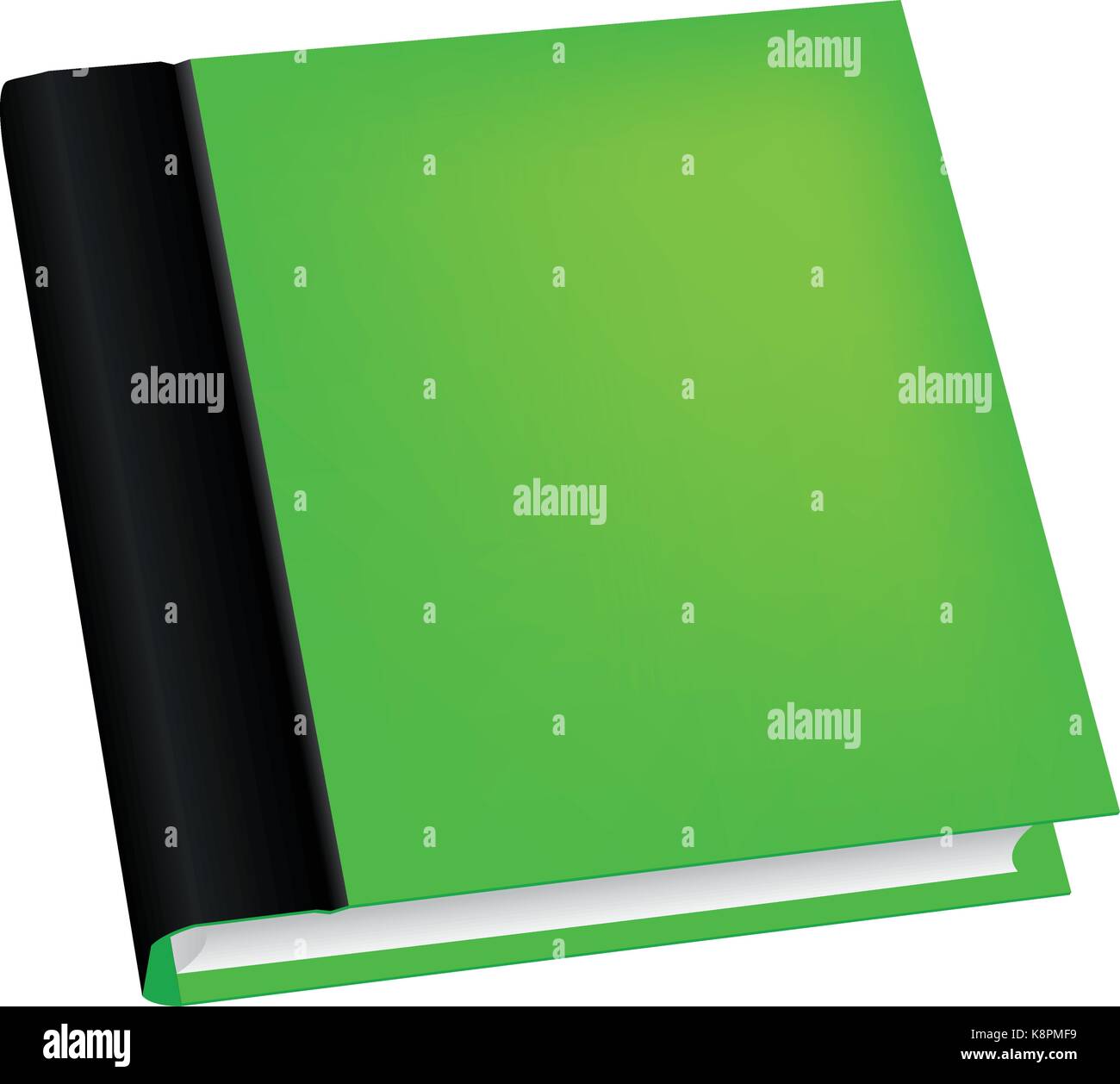 Vector illustration of realistic green book isolated on white