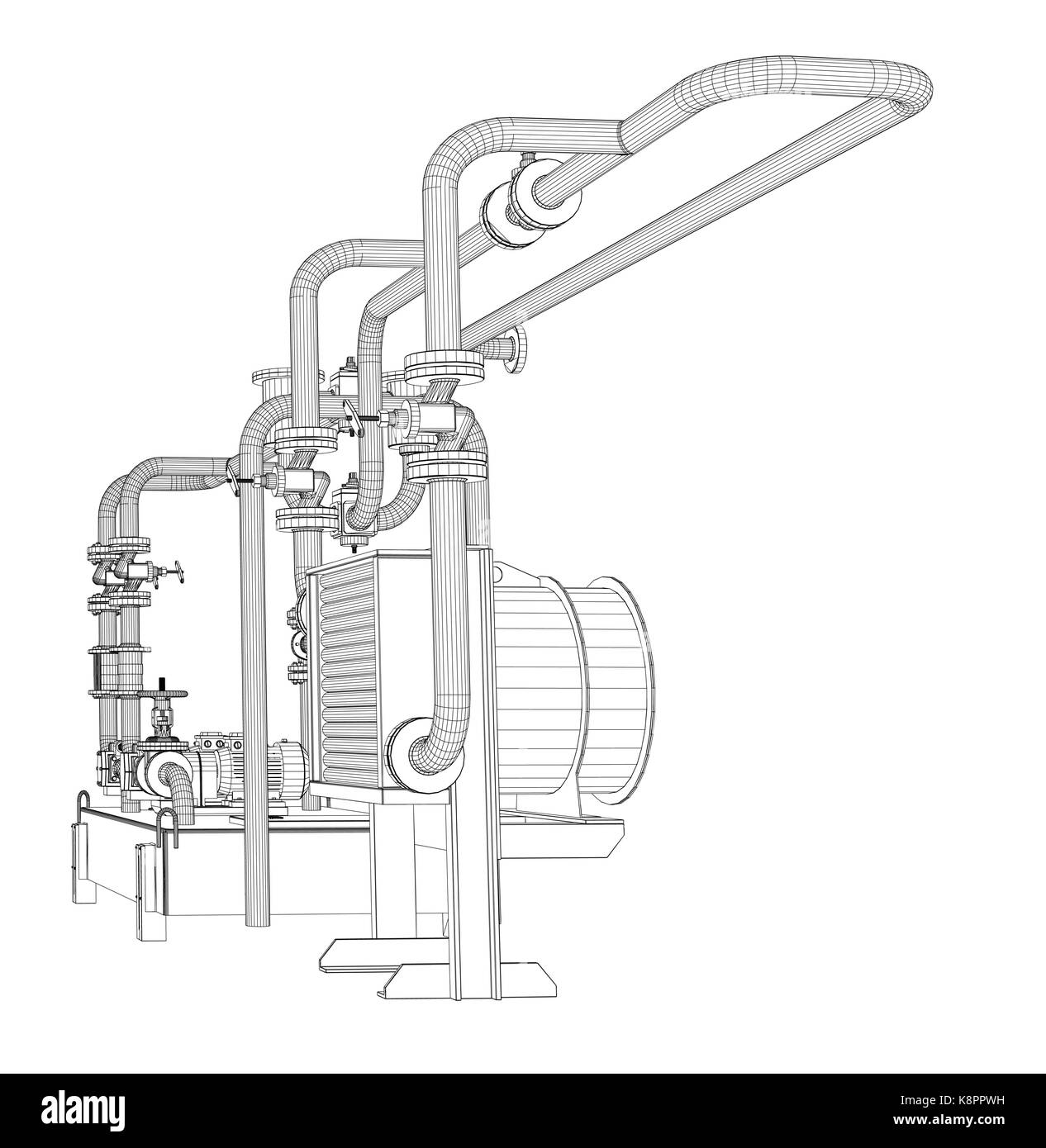 Wire-frame industrial equipment of oil pump Stock Vector Image & Art ...