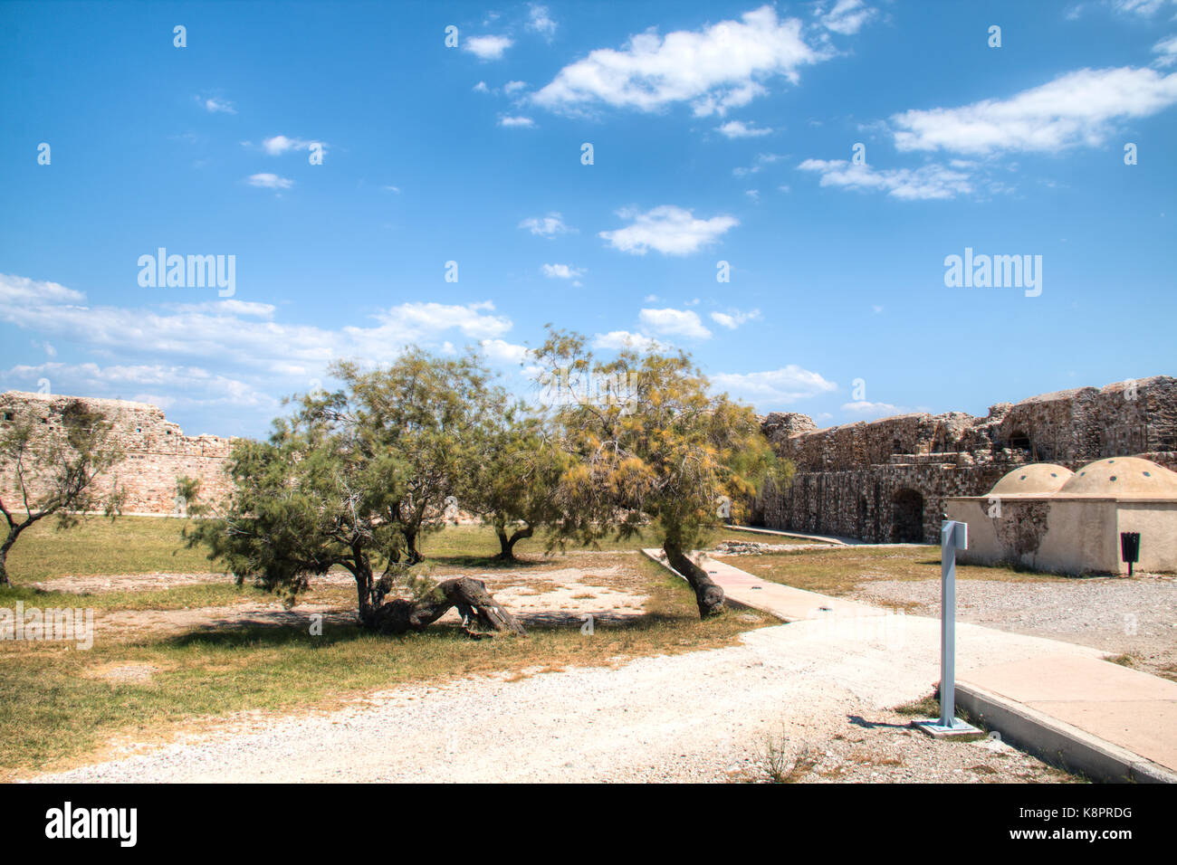 Inside the fortress near the sea in Rion in Greece Stock Photo