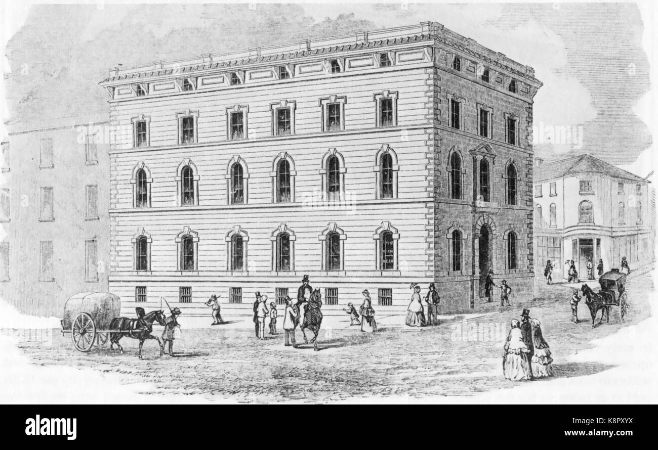 SUDNEY MORNING HERALD offices i  Pitt Street about 1860 Stock Photo