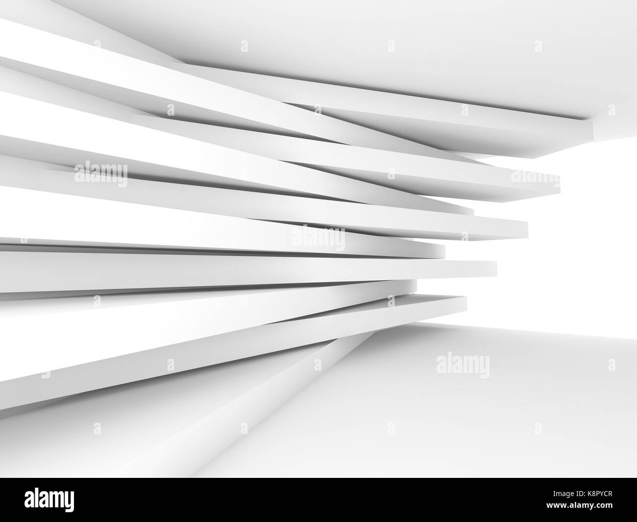 Abstract empty interior background. White room with soft window ...