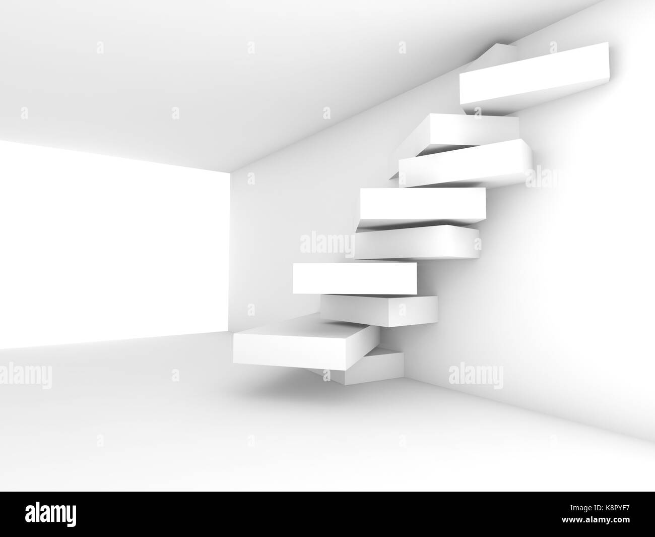 Abstract empty white interior background. Room with soft window ...