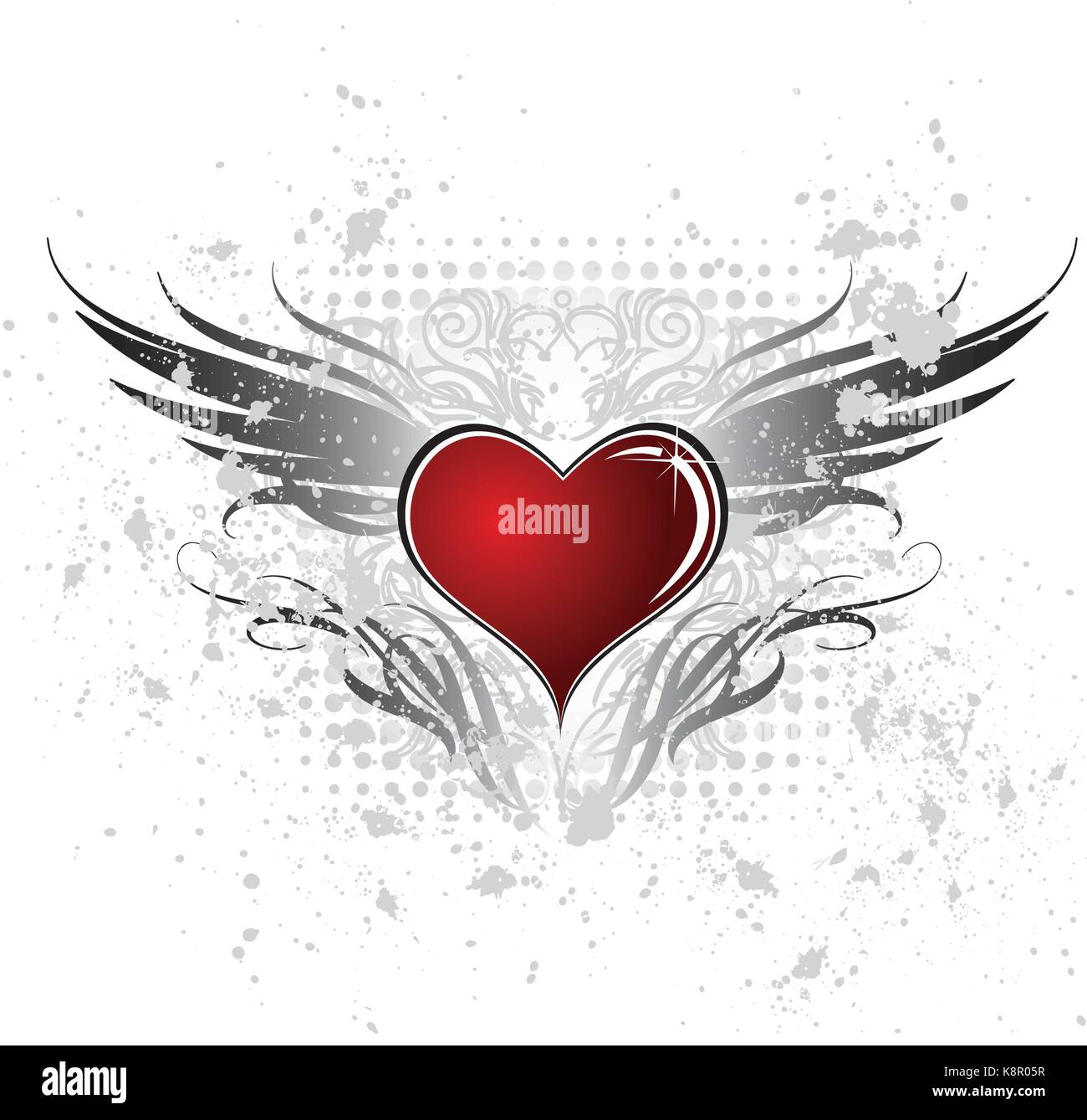 Heart wing background Stock Vector