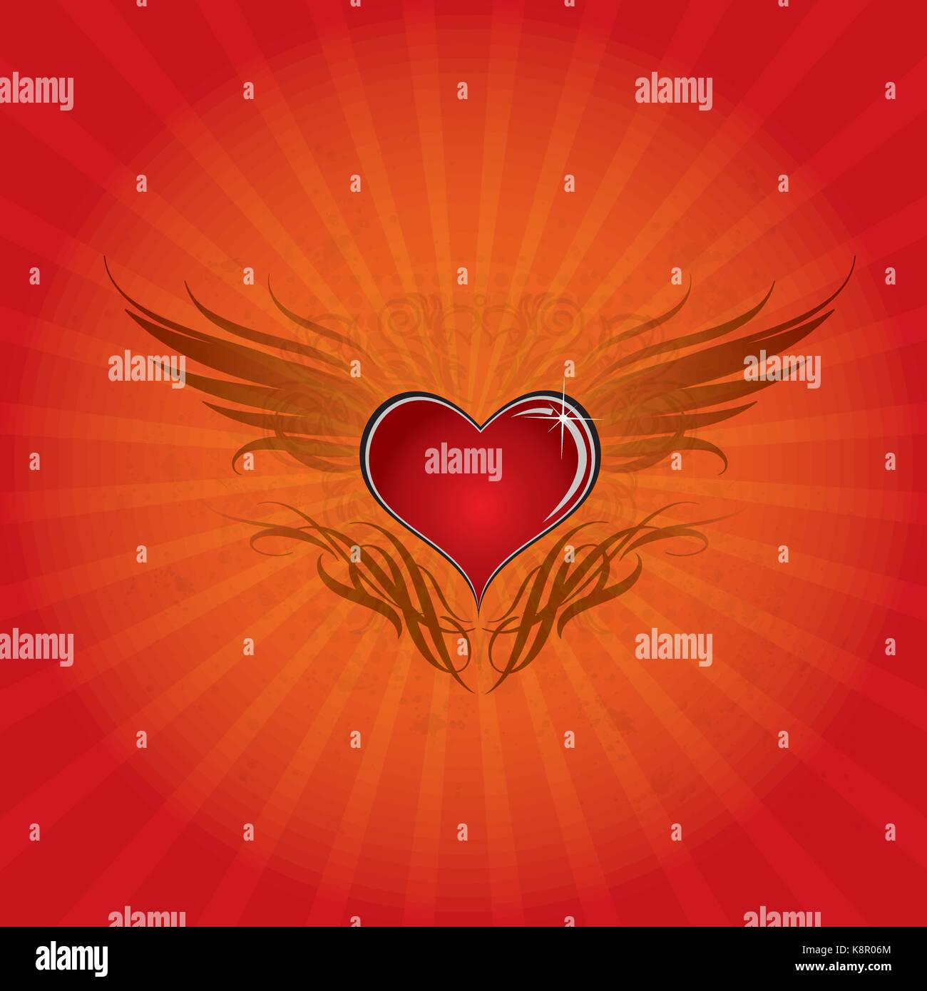 Heart Wings background Stock Vector