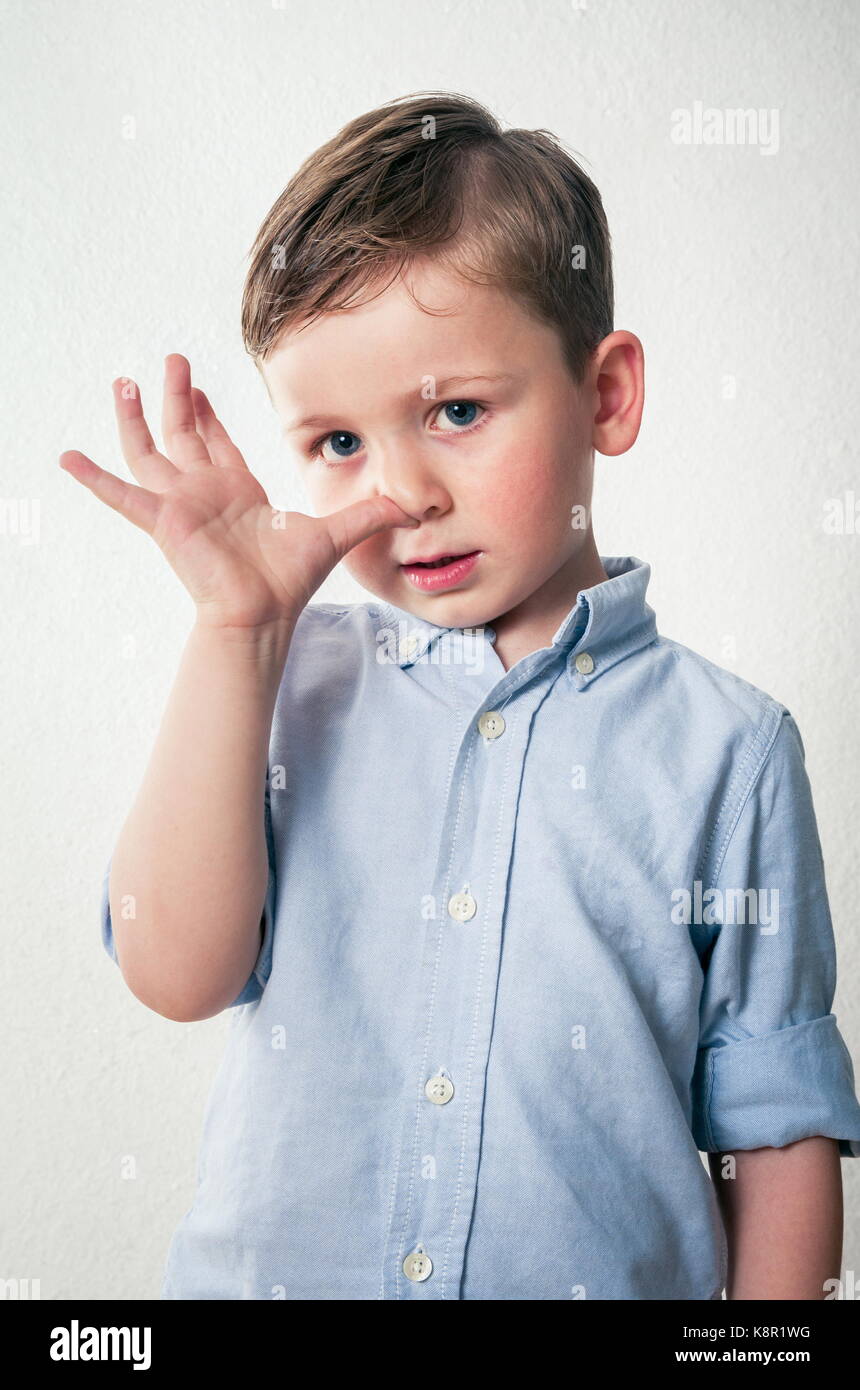Funny little boy portrait Stock Photo Alamy