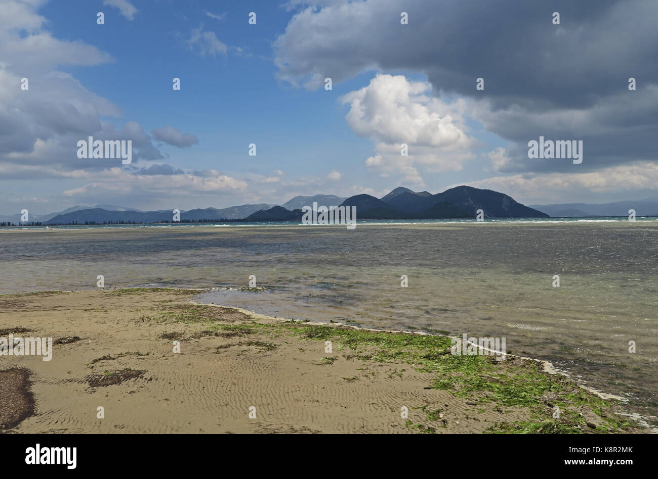 view over delta on a stormy day  Neretva delta, Croatia          April Stock Photo