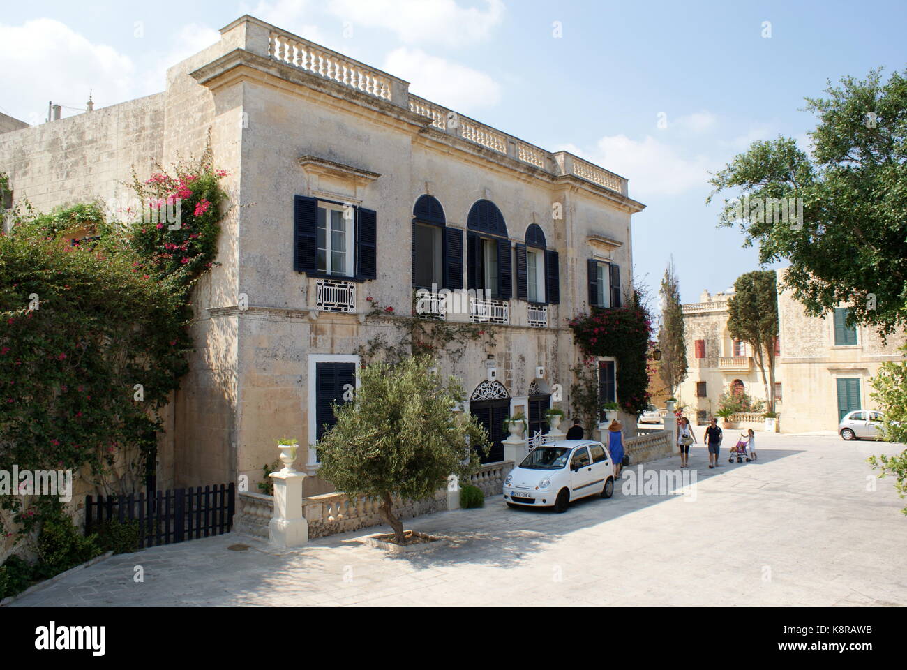 Traditional Maltese building in Bastion Square, Mdina, Malta Stock