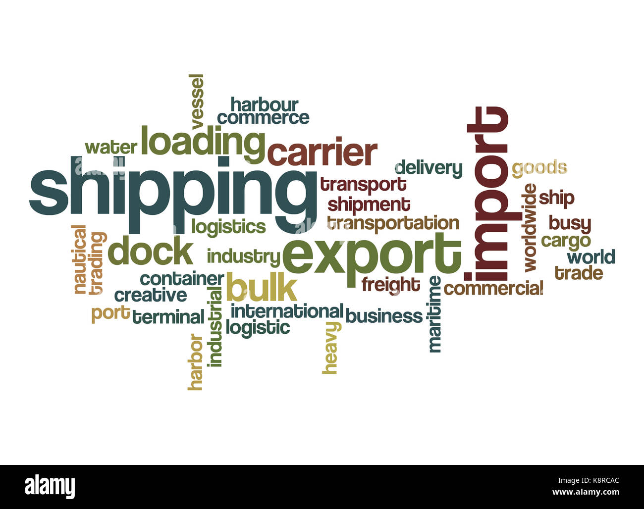 Shipping word cloud Stock Photo Alamy