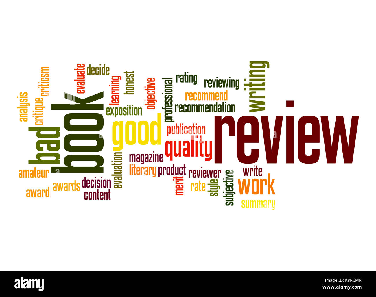 Book review word cloud Stock Photo Alamy