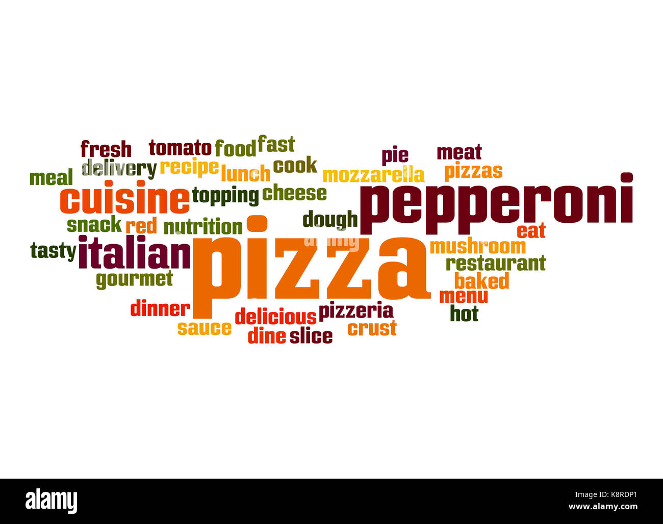 Pizza word cloud Stock Photo Alamy