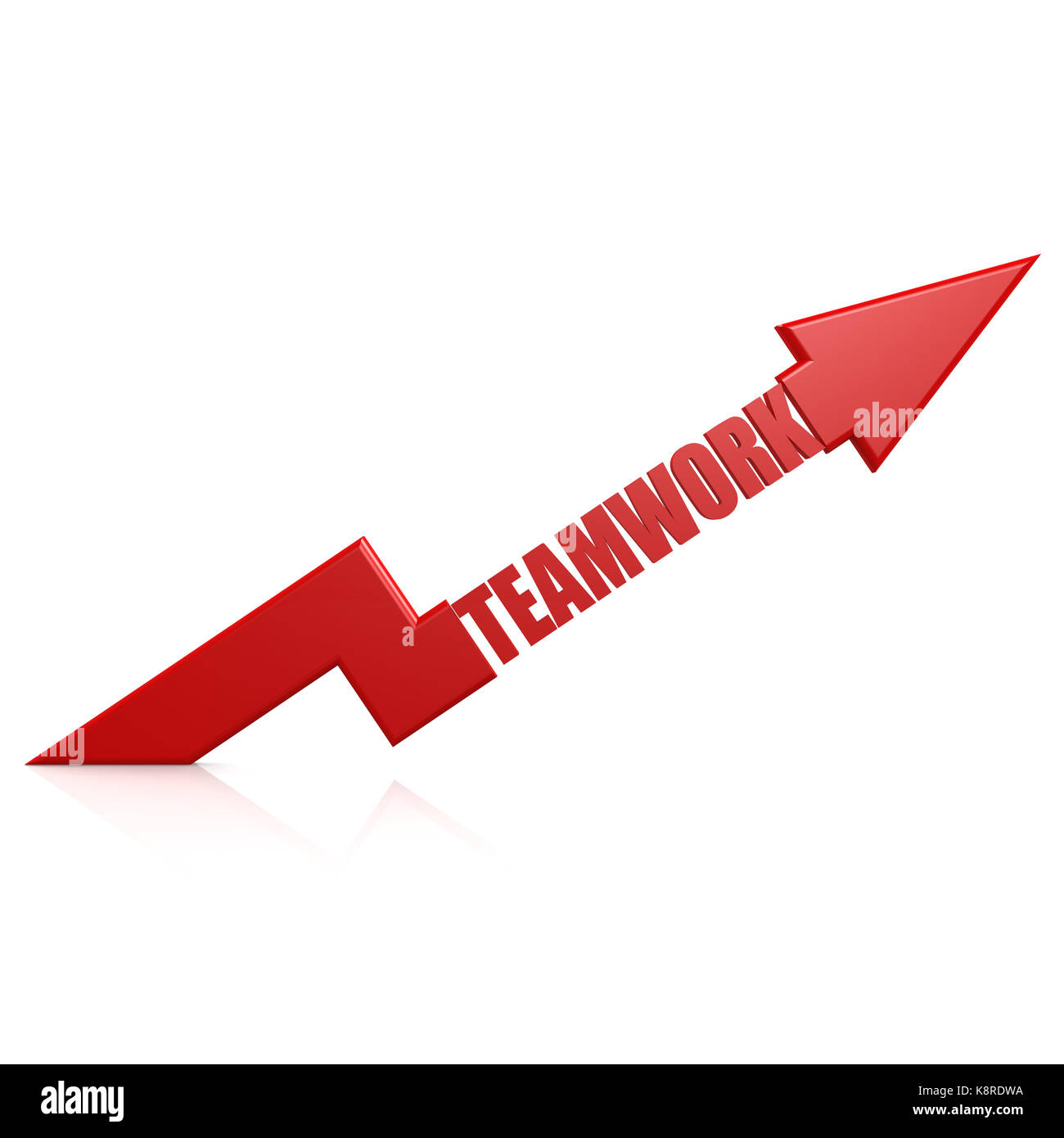 Teamwork arrow up red Stock Photo - Alamy
