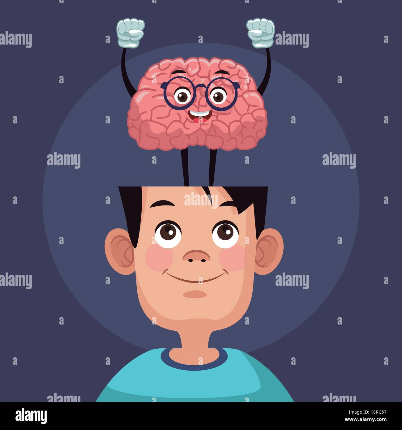 Cute brain cartoon in kid head Stock Vector Image & Art - Alamy Cute brain cartoon in kid head Stock Vector Image & Art - Alamy