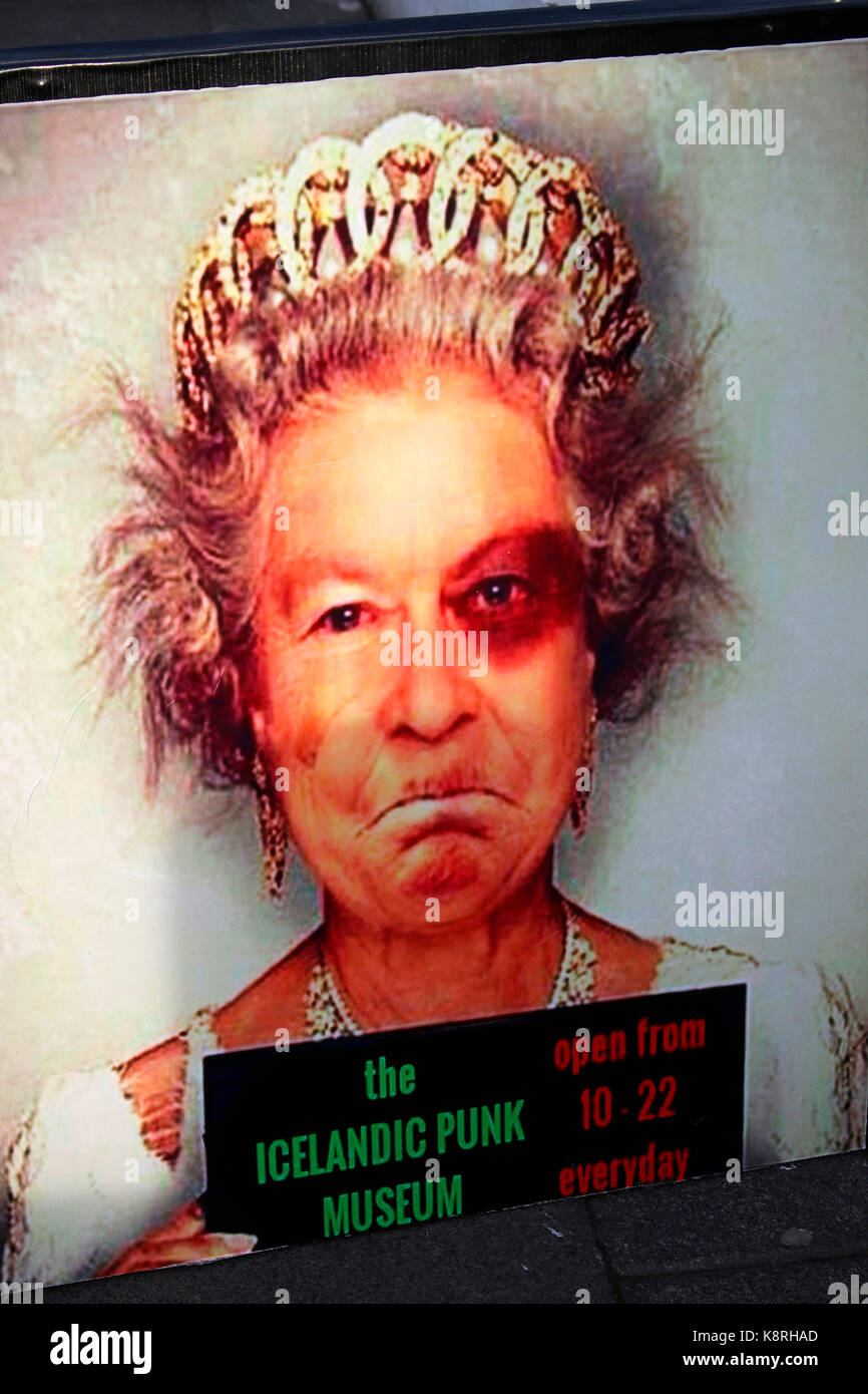 Queen Elizabeth II als Punk, Icelandic Punk Museum, Reykjavik, Island