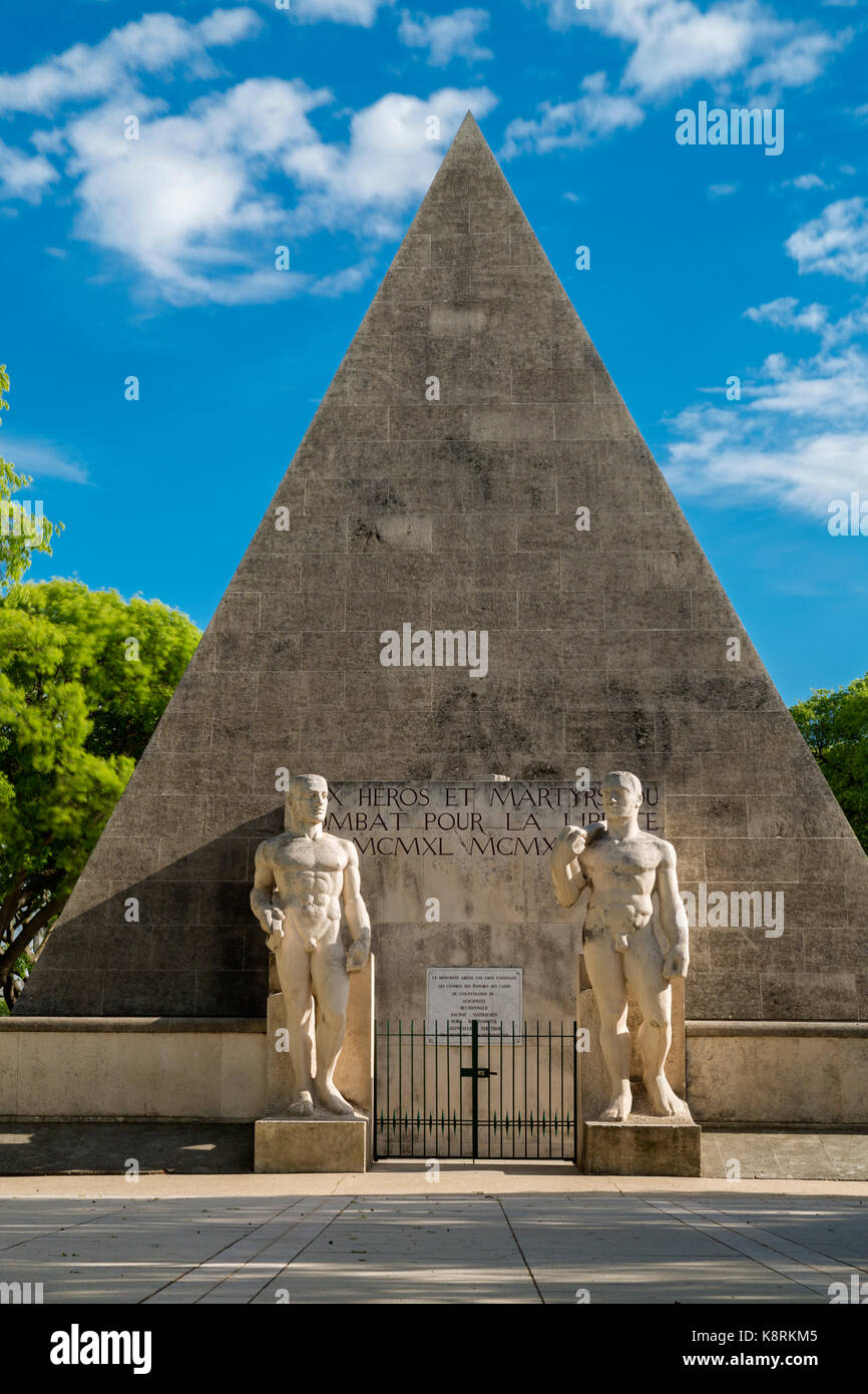 Memorial to the Martyrs of resistance, by the artist Jean Charles Lallemant, inaugurated in 1954 Stock Photo