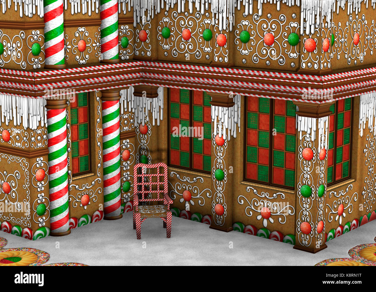 Revit Gingerbread House Rendering Tutorial 3D rendering of a Christmas gingerbread house Stock Photo - Alamy
