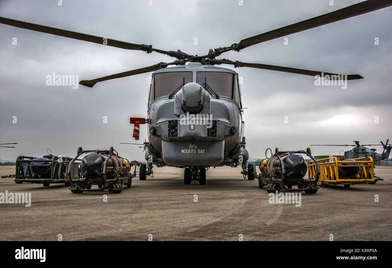 Royal Navy Lynx HMA8 Helicopter Stock Photo