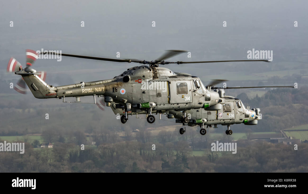 Royal Navy Lynx HMA8 Helicopter Stock Photo