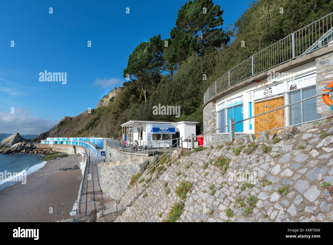 Meadfoot Beach Cafe and Dive Centre - Torquay, Devon - UK Stock Photo