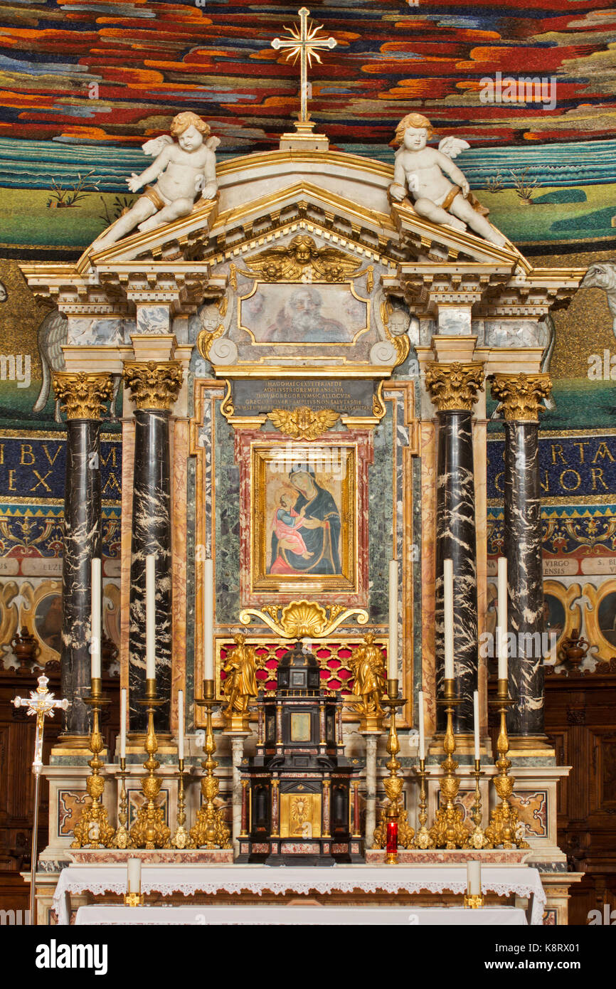 Madonna della Salute - Madonna di San Gregorio (Basilica dei santi Cosima e Damiano) - Roma Stock Photo