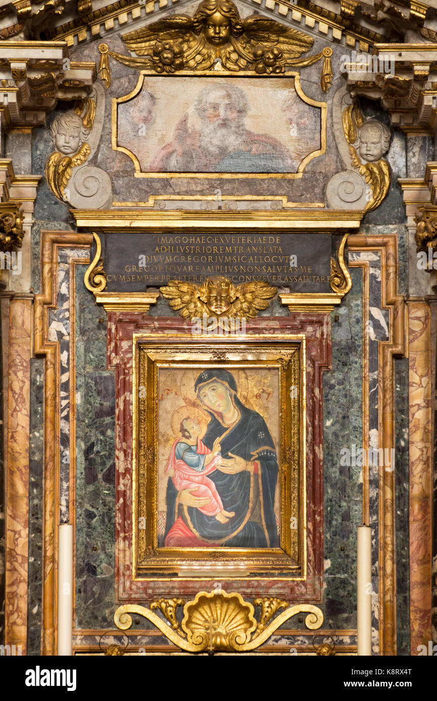 Madonna della Salute - Madonna di San Gregorio (Basilica dei santi Cosima e Damiano) - Roma Stock Photo