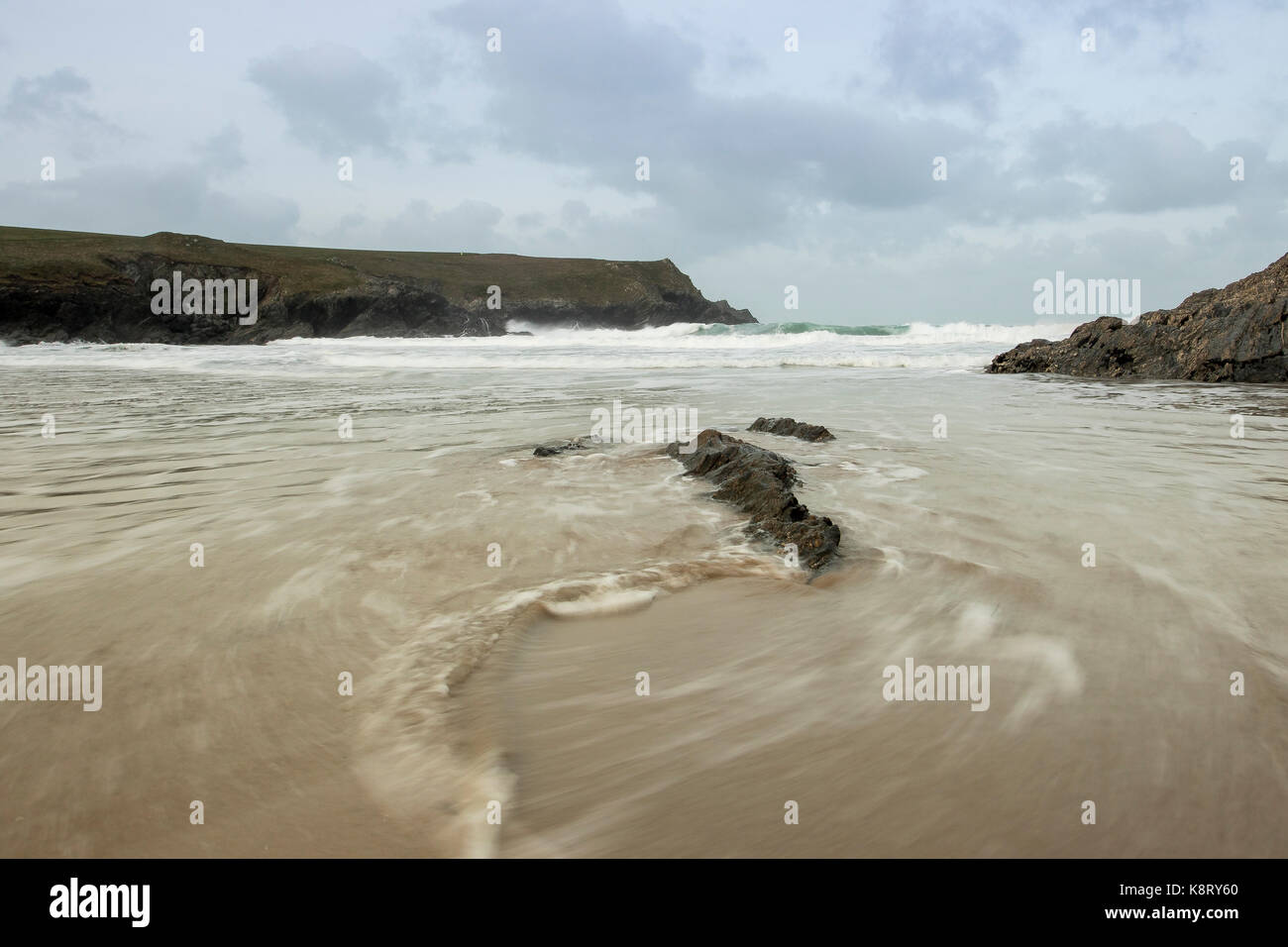 Polly Joke Beach Newquay Cornwall England Uk Waves Sea