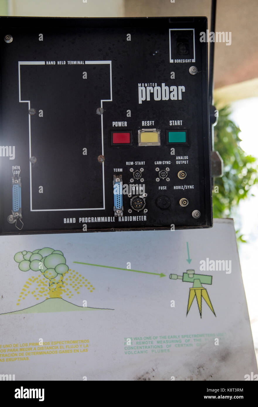 Volcano monitoring equipment an early spectrometer Casa de los Volcanes