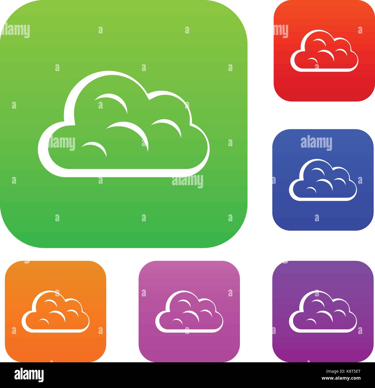 Big cloud set color collection Stock Vector Image & Art - Alamy